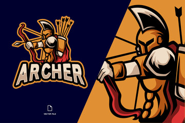 spartan archer mascot logo for game team