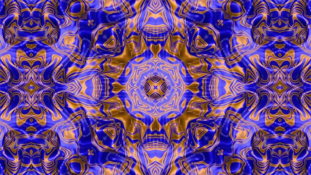background abstract pattern with flowers kaleidoscope blue magenta version 7