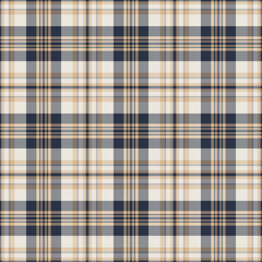 Plaid seamless pattern. Vector background of textile ornament. Flat fabric design.