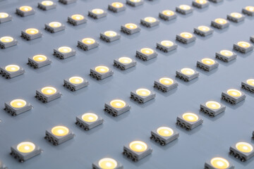LED bulbs on the luminaire. Background on the theme of saving electricity using LED bulbs.