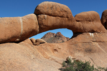 Spitzkoppe at a sunny and clear sky day in Namibia