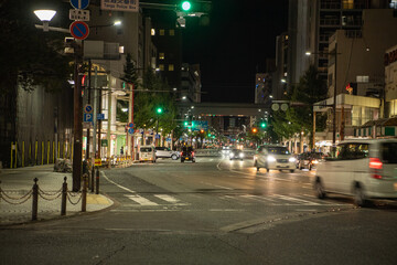夜の小文字通り(福岡県北九州市)
