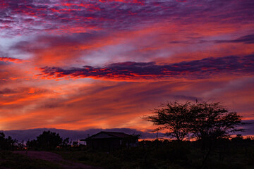 sunset in the mountains