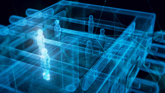 3d rendered illustration of Foosball Tabletop Hologram Close up. High quality 3d illustration