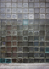 Obraz premium background of glass square tile wall with broken pieces