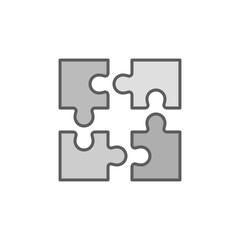 Four Puzzle Pieces vector concept icon or logo element