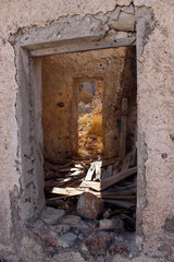 Fototapeta na wymiar Abandoned, ruined former miners house on Sierra Lujar, Orgiva, Spain