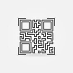 Quick Response Code linear icon. QR vector concept outline sign