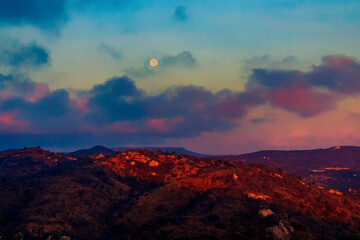 moon in the mountains