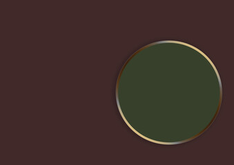 Blank Round Shape with Frame on Brown Background