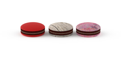 3d rendering of Colorful macarons cakes