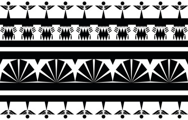 Black and white Abstract ethnic geometric pattern design for background or wallpaper. fabric pattern vector illustration