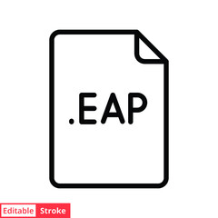 EAP file format line icon. Linear style sign for mobile concept and web design. Simple outline symbol. Vector illustration isolated on white background. Editable stroke EPS 10.