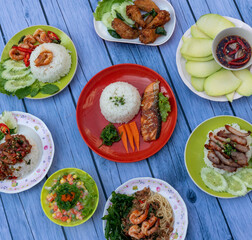 Fototapeta na wymiar Thai Mixed Spicy Dishes 