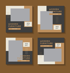 Furniture sale Instagram post bundle template
