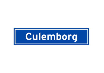 Culemborg isolated Dutch place name sign. City sign from the Netherlands.