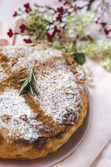 Homemade traditional moroccan pastilla or chicken bastilla