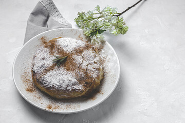 Homemade traditional moroccan pastilla or chicken bastilla