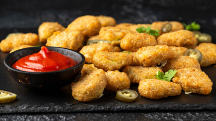 Crispy Jalapeno Popper with creamy cheese battered party food bites