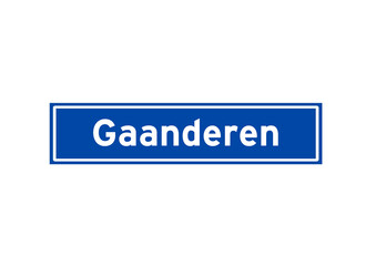 Gaanderen isolated Dutch place name sign. City sign from the Netherlands.