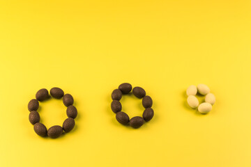 Chocolate eggs for celebrating Easter.