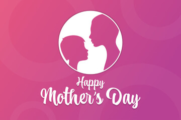 Happy Mother's Day. Holiday concept. Template for background, banner, card, poster with text inscription. Vector EPS10 illustration.