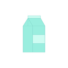 Milk box on a white background. Highlight covers. Education for the children. Alternative communication.