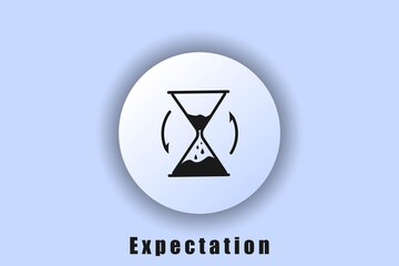 Waiting icon, hourglass, waiting time. User interface icon. White Neumorphic UI UX web button. Neomorphism. Vector EPS10