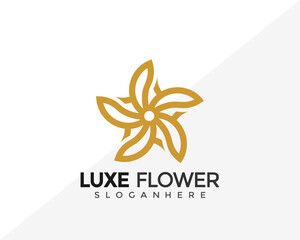Luxury Star Flower Logo Design. Creative Idea logos designs Vector illustration template