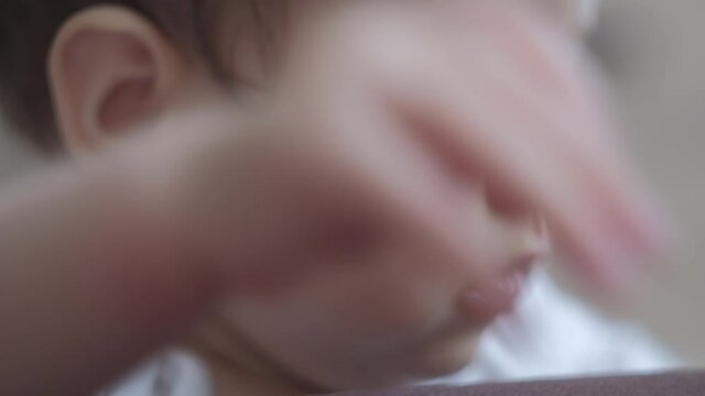 Close-up portrait of 8 months old baby girl