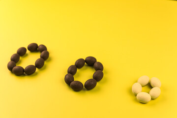 Chocolate eggs for celebrating Easter.