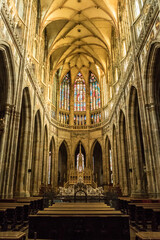 Fototapeta na wymiar Inside a historic church in Prague