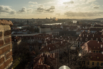 Obraz premium The city of Prague seen from above
