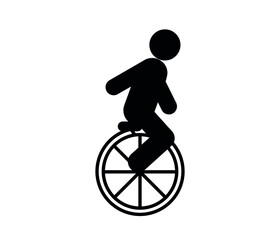 Obraz premium Man cycling vector icon. Editable stroke. Symbol in Line Art Style for Design, Presentation, Website or Apps Elements, Logo. Pixel vector graphics - Vector