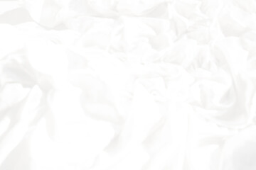 Top view Abstract White cloth background with soft waves.Wave and curve overlapping with different shadow of color,white fabric, crumpled fabric.