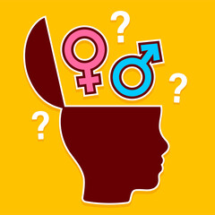 Open head with gender symbols