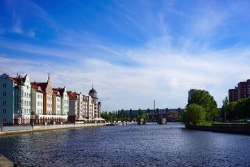 Kaliningrad, Russia. May 11, 2016. The city skyline, the river Pregolya and the sights of the city...