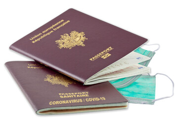 passeports, masques chirurgicaux et pandémie mondiale 