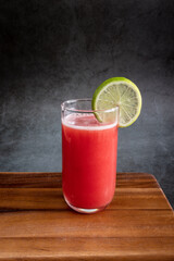 Fresh watermelon smoothie in a glass