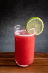 Fresh watermelon smoothie in a glass