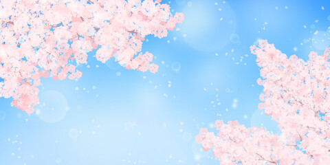 満開の桜のイラスト 春のイメージの背景素材 Wall Mural Tukinoto