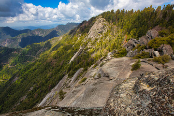 Beautiful mountain panoramic view with forest, USA