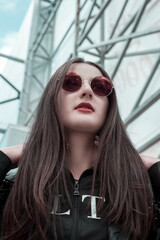 Portrait of a girl in sunglasses