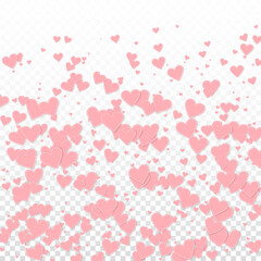 Pink heart love confettis. Valentine's day gradien
