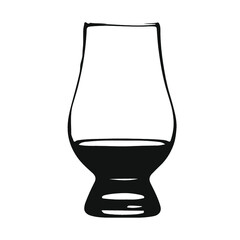 Glencairn whisky glass for scotch black illustration