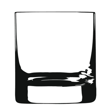 Black tumbler whiskey glass illustration
