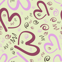 Obraz premium Seamless abstract pattern. Beautiful texture for textile, paper print, scrapbooking or wallpaper. Vector illustration. Cute colorful trendy background.