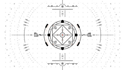 Elegant black on white detailed HUD Target