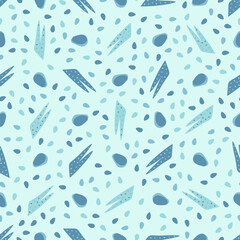 Seamless pattern with hand drawn organic shapes. Beautiful texture for textile, paper print, scrapbooking or wallpaper. Vector illustration. Cute colorful abstract background.