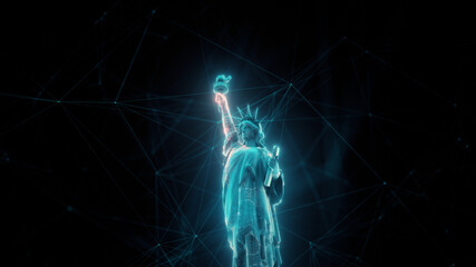 3d rendered illustration of Digital Abstract Liberty Statue. High quality 3d illustration © The 2R Artificiality